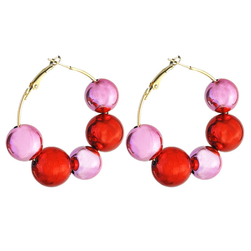 Heart Resin Beaded Earrings - product image 3