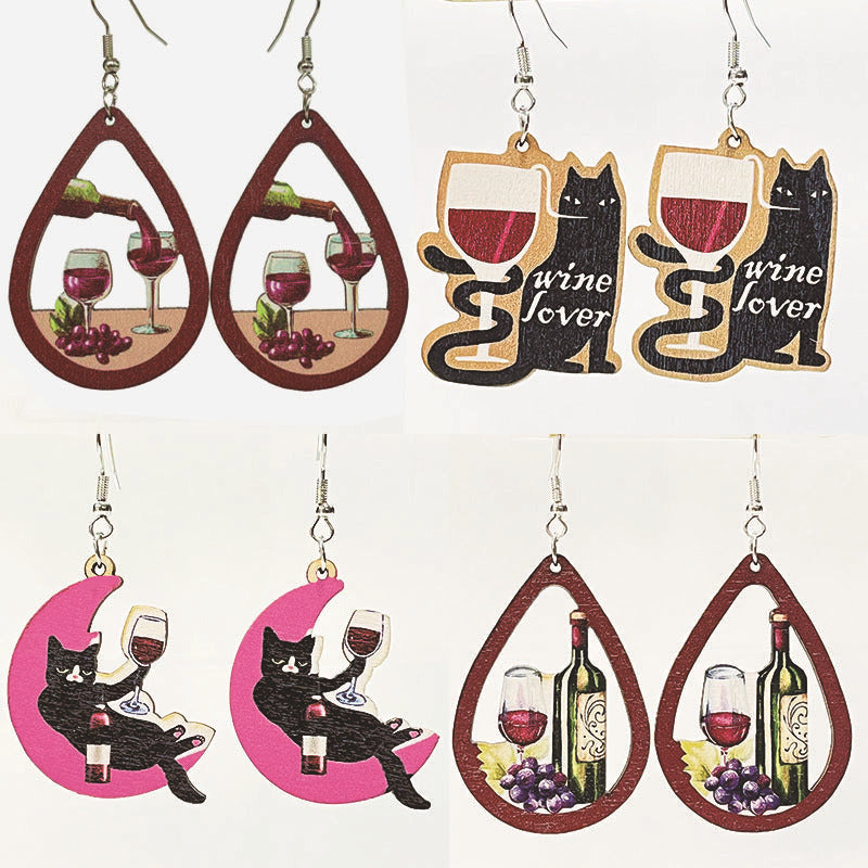 Vintage Cross Wood Earrings - product image 1