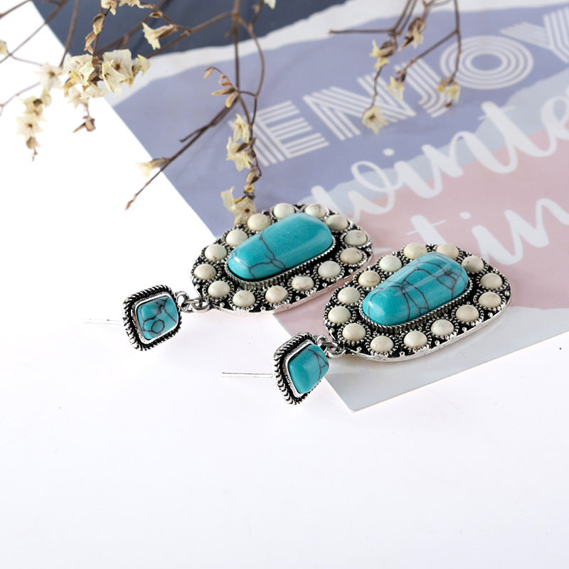 Turquoise Statement Cross Earrings - product image 4