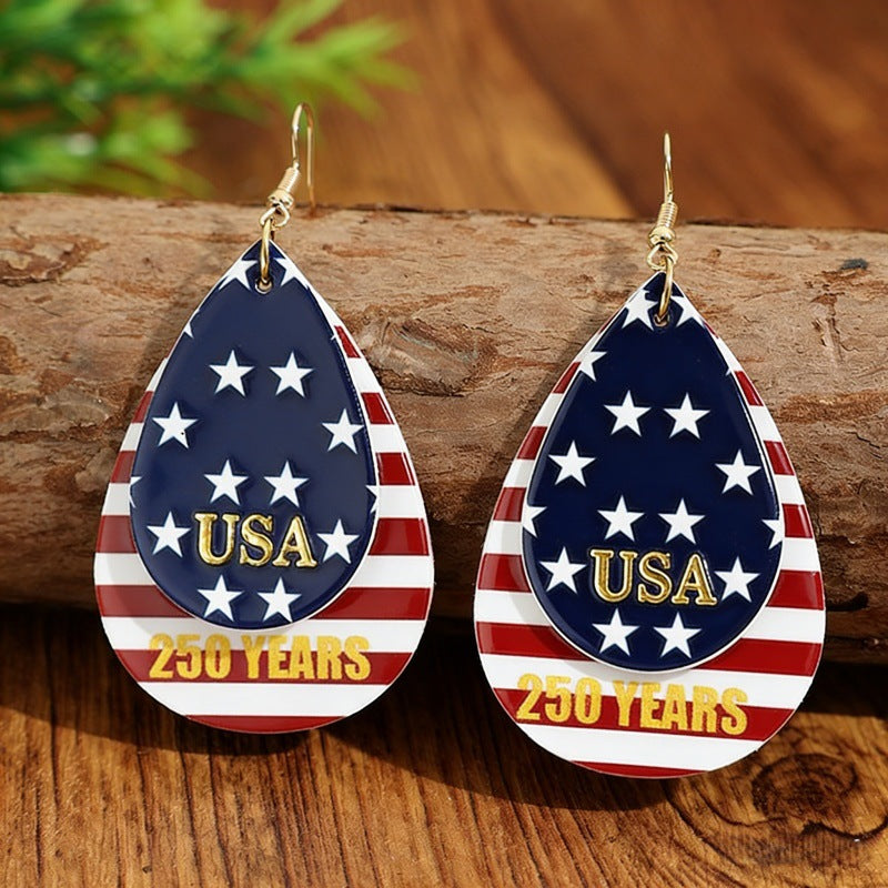 Cross Flag Leather Earrings - product image 17