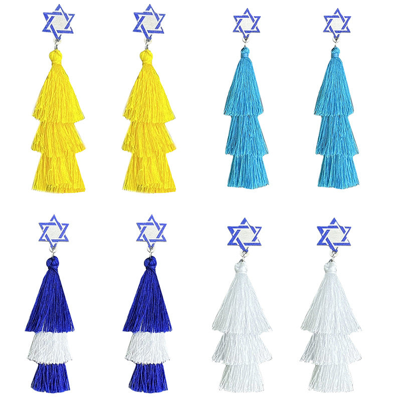 Supplies Hanukkah Holiday Accessories - Multi-layered Tassel Earrings - - product image 1