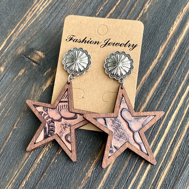 Western Cross Leather Earrings - product image 10