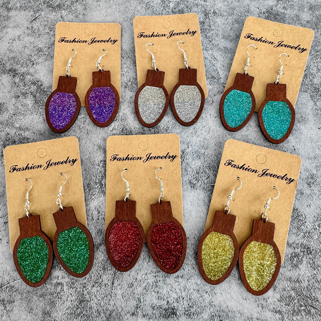 Cross Wood Acrylic Earrings - product image 1
