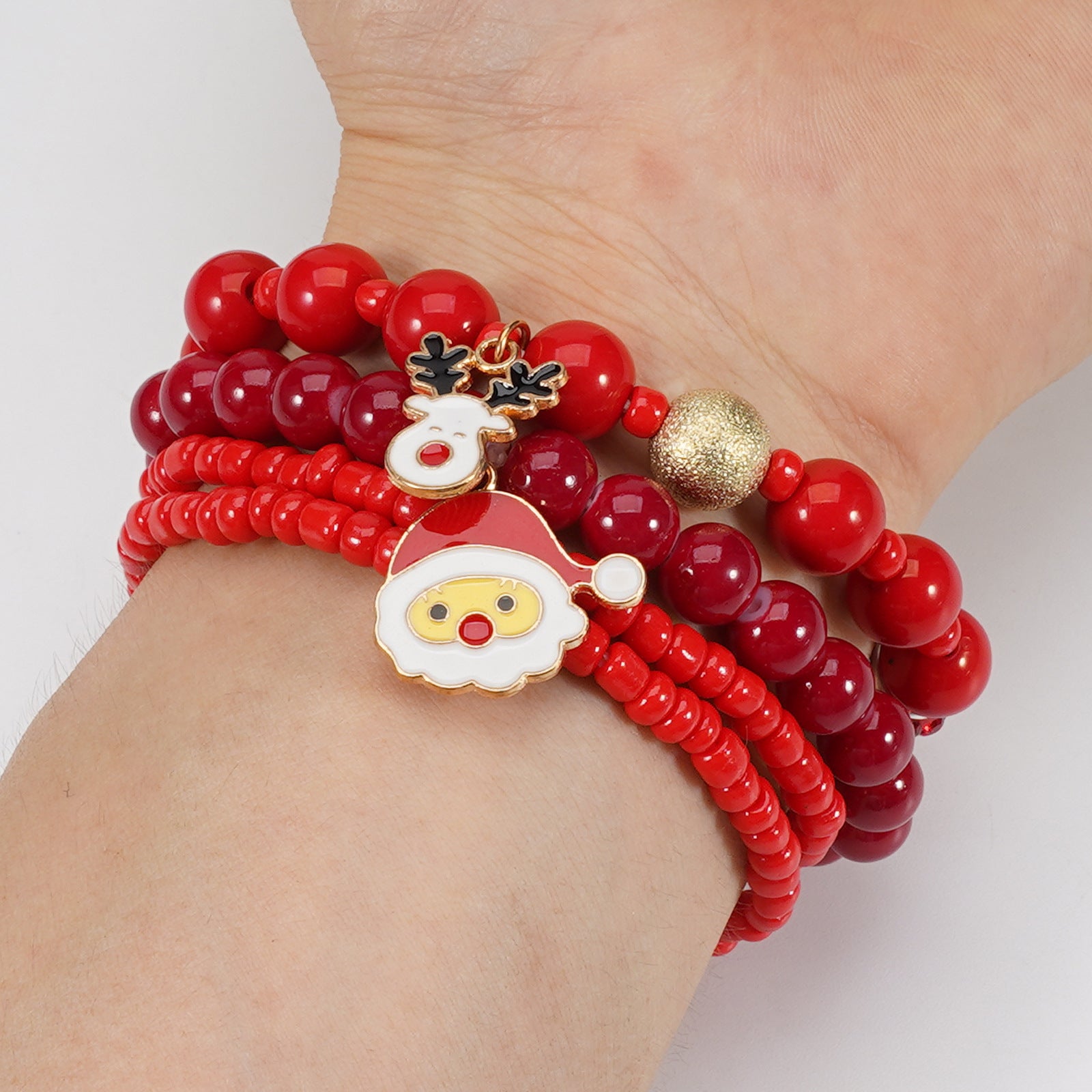 Christmas Bracelet Elastic Cord Bracelet Snowman - Snowflake - Christmas Tree