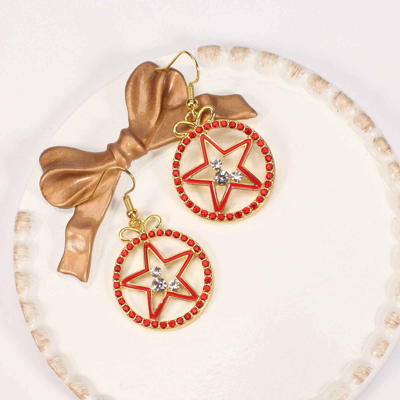 Christmas Earrings: Reindeer Antlers - Christmas Tree - Snowman - Pentagram - - product image 23