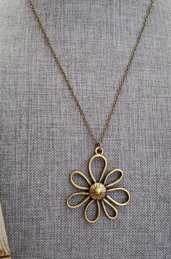 Vintage Floral Cross Necklace for Women