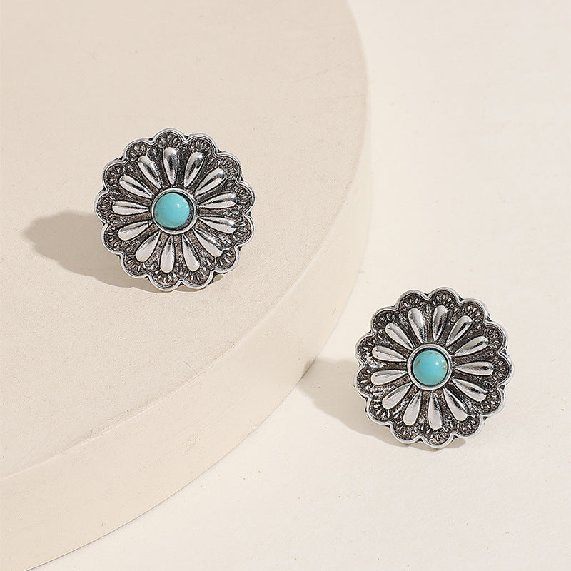 Turquoise Boho Cross Earrings - product image 1