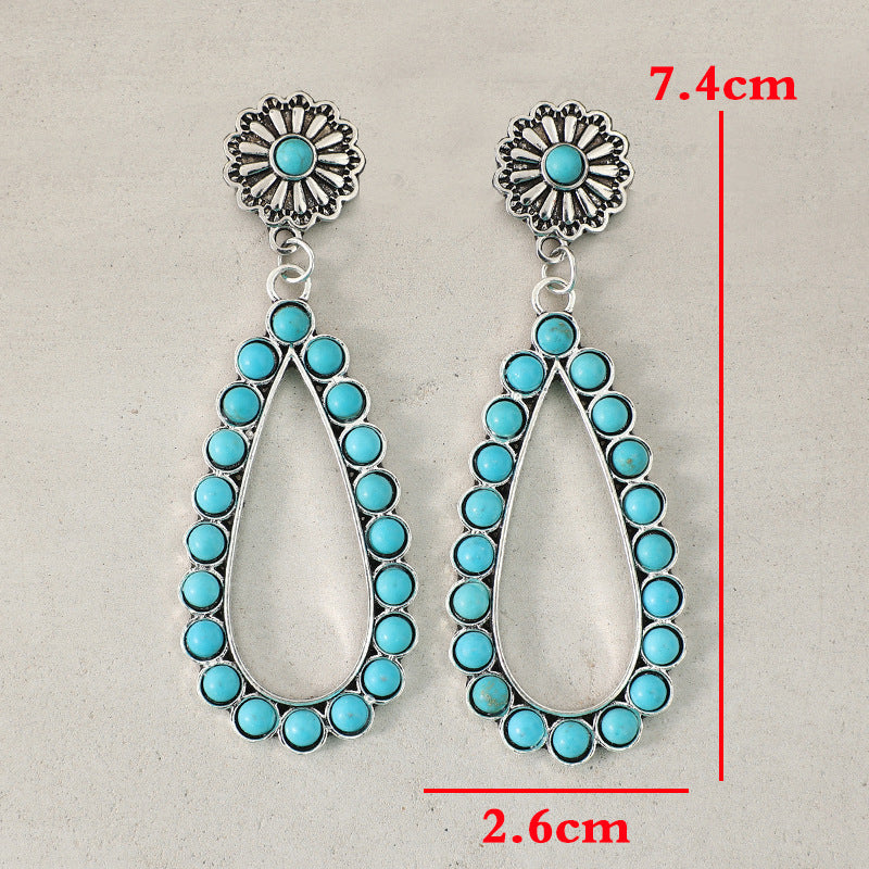 Western Turquoise Vintage Statement Earrings