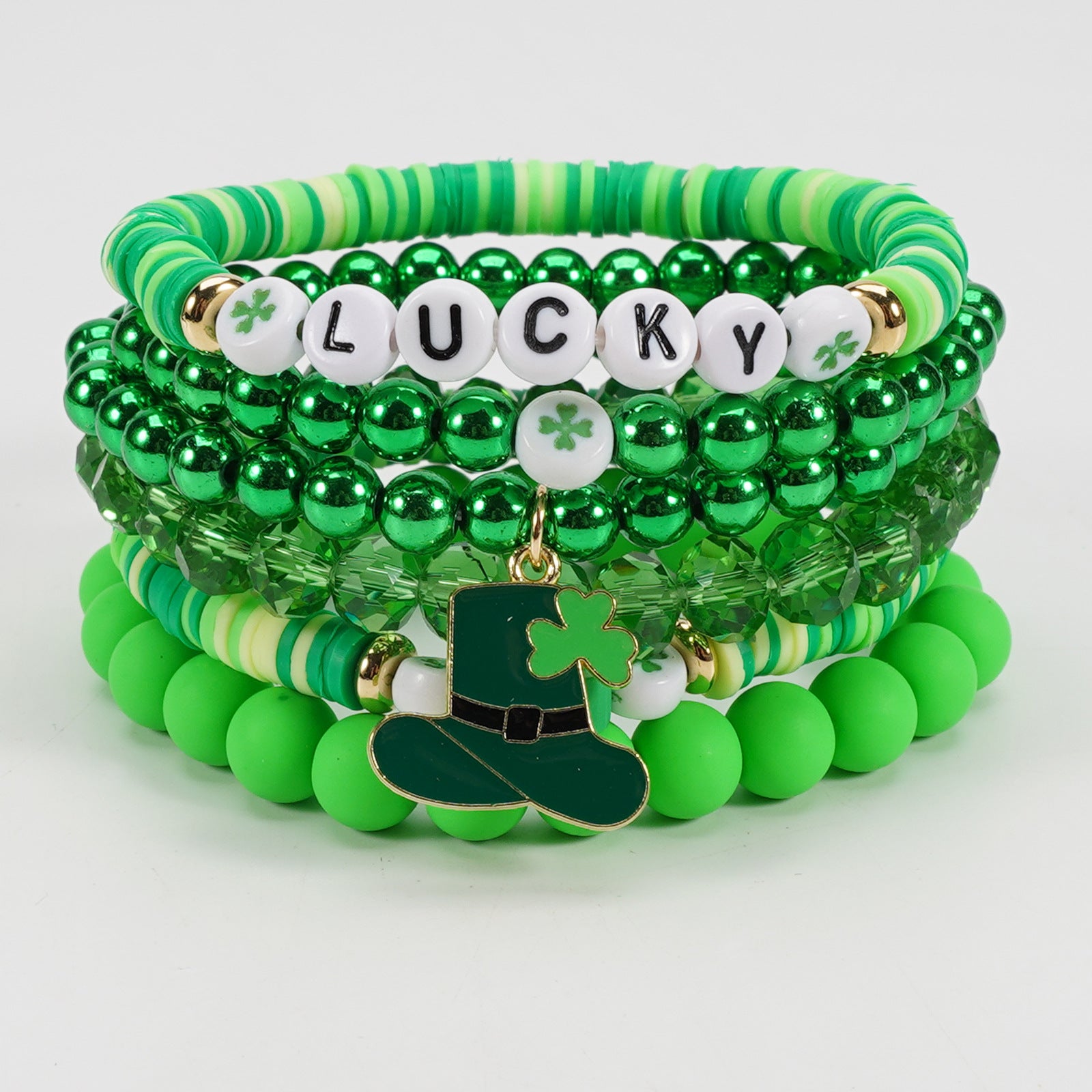 St. Patrick's Day Bracelet Irish Festival Green Lucky Clover Pendant Soft - product image 3