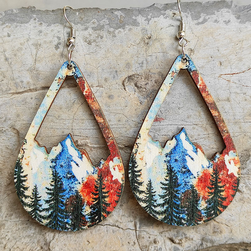 Boho Vintage Wood Earrings