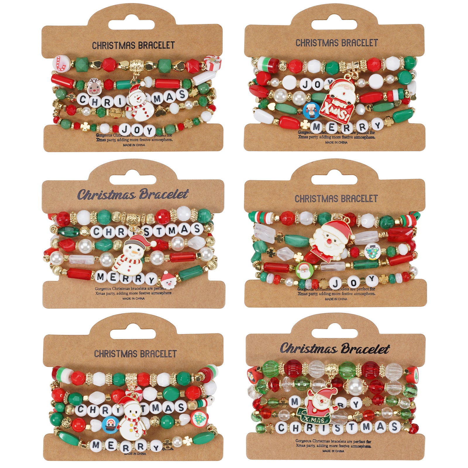 Christmas Bracelet Snowman - Christmas Tree - Santa Claus - Reindeer Antlers - product image 1