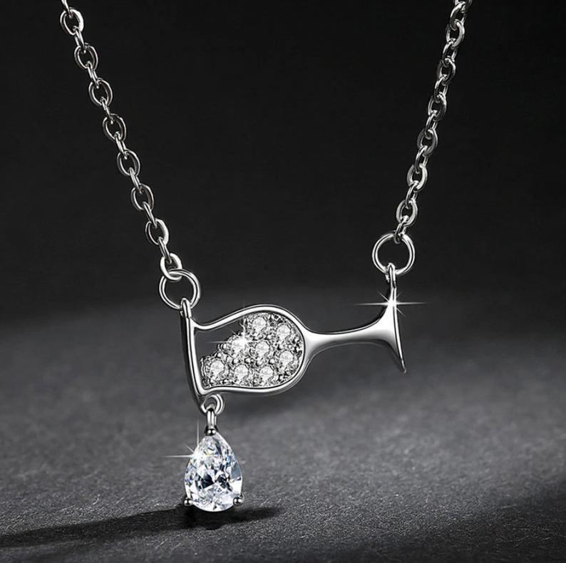Cross Wine Glass Necklace - product image 2