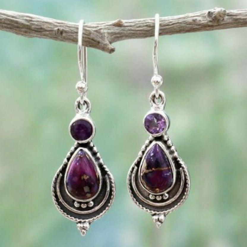 Earrings Inlaid with Sea Blue Topaz for Women Creative Rotating Water Drop - product image 16