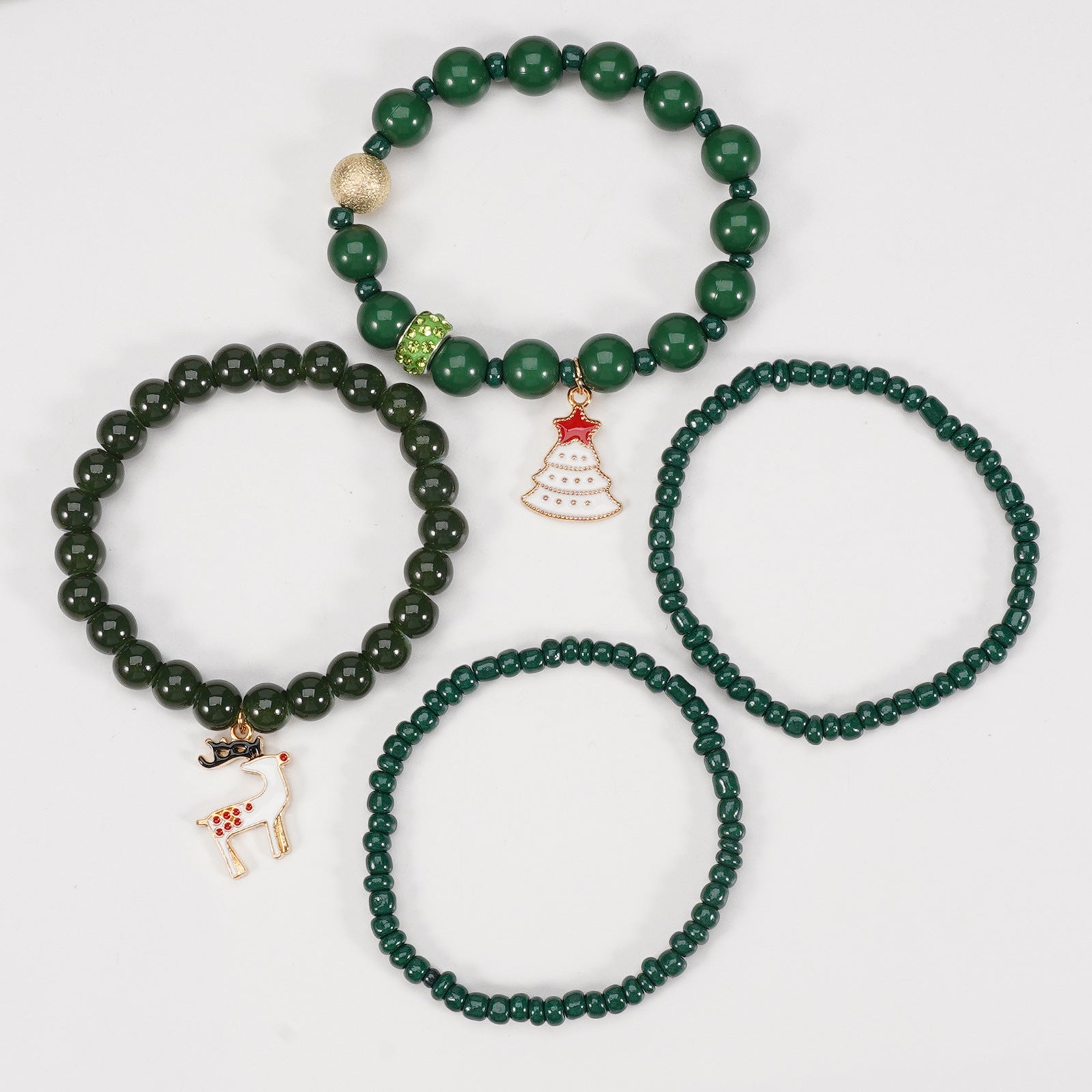 Christmas Bracelet Elastic Cord Bracelet Snowman - Snowflake - Christmas Tree