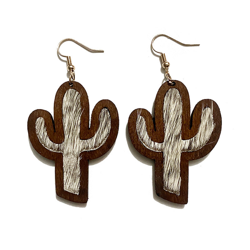 Western Vintage Horse Cactus Cross Earrings - product image 5