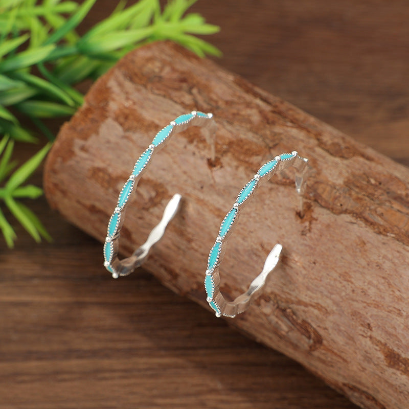 Turquoise Boho Cross Earrings - product image 8