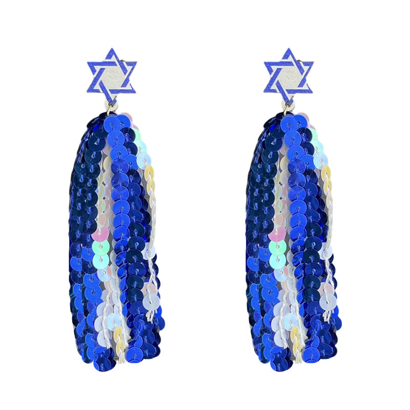 Supplies Hanukkah Accessories - Women's Earrings - Shiny Celebration Tassel - product image 2