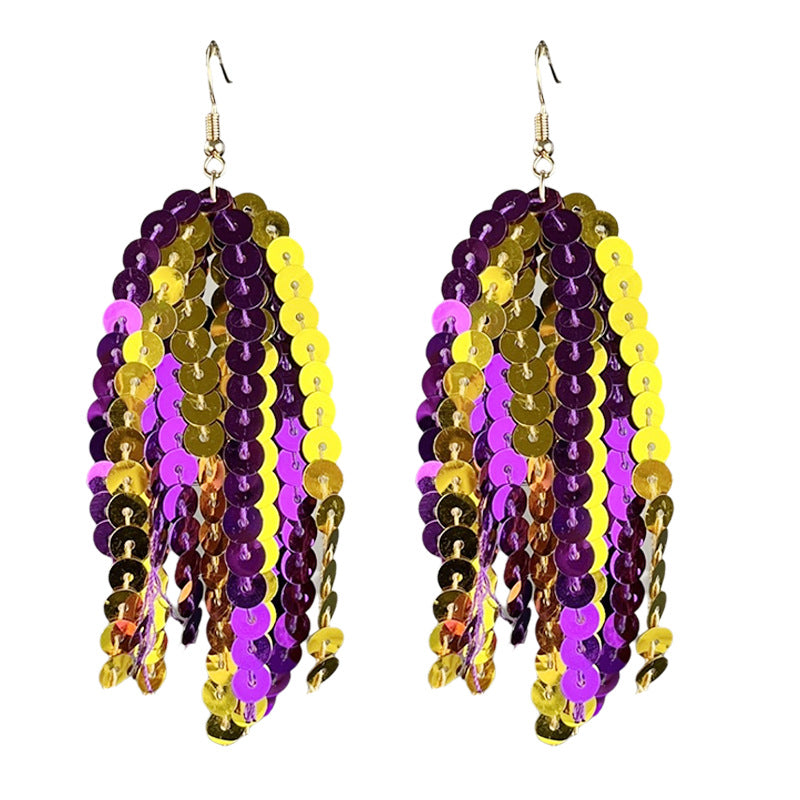Supply: Multi-color Sparkling Tassel Earrings for Sports Seasons - - product image 3