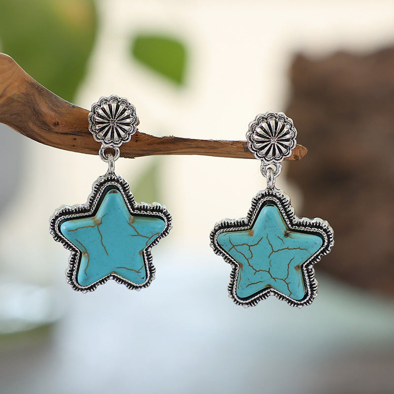 Western Turquoise Cross Earrings - product image 2