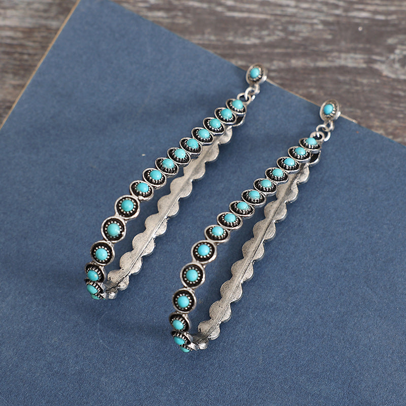 Turquoise Statement Cross Earrings - product image 4