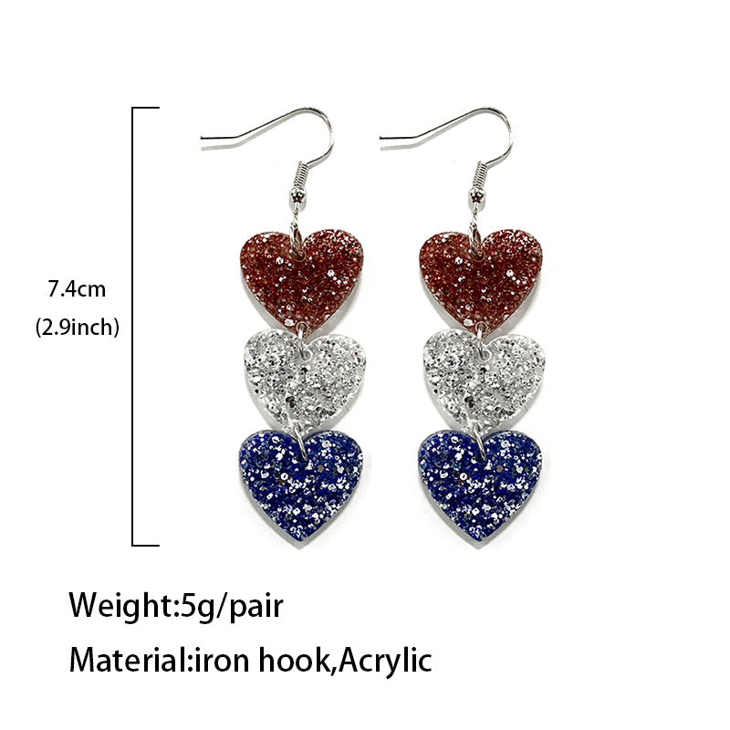 Heart Cross Flag Acrylic Earrings - product image 4
