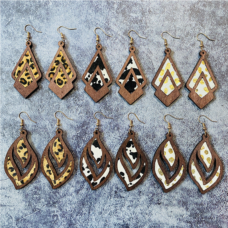 Western Vintage Geometric Cross Earrings