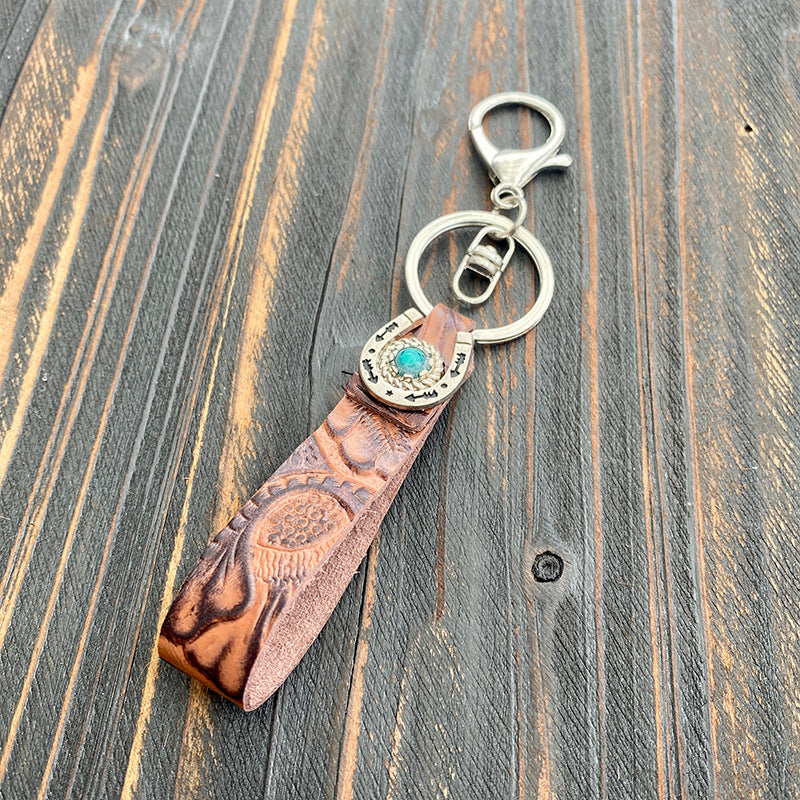 Western Turquoise Vintage Cross Leather Necklace - product image 7