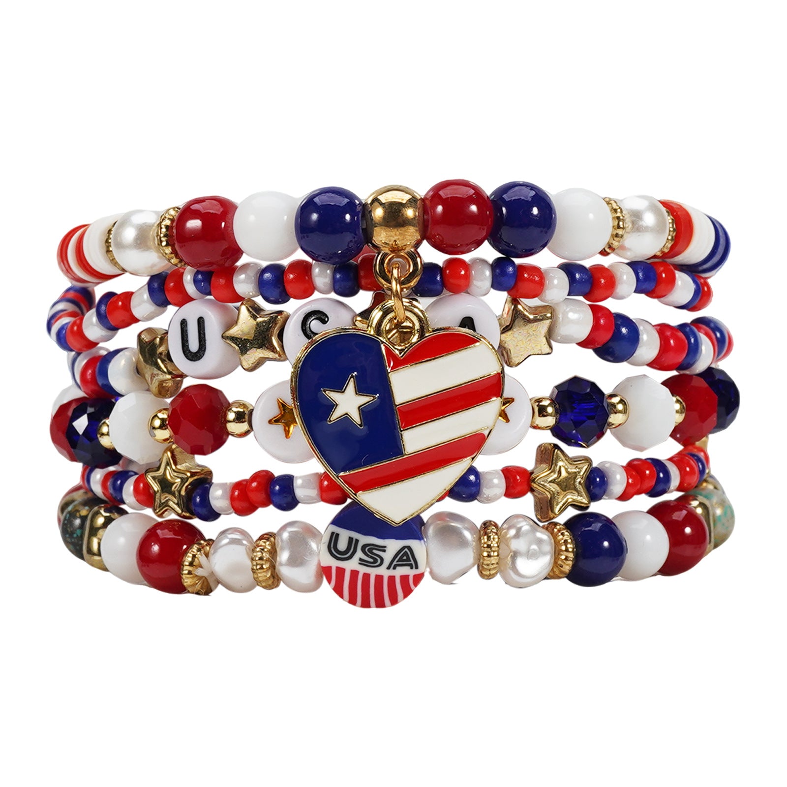 Cross Flag Beaded Bracelet
