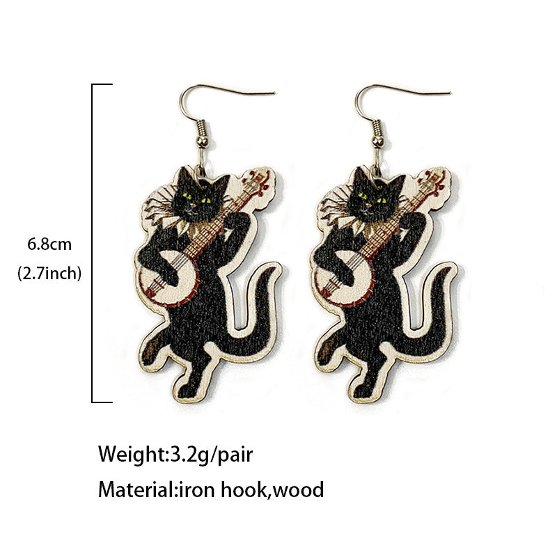 Cross Wood Earrings - product image 4