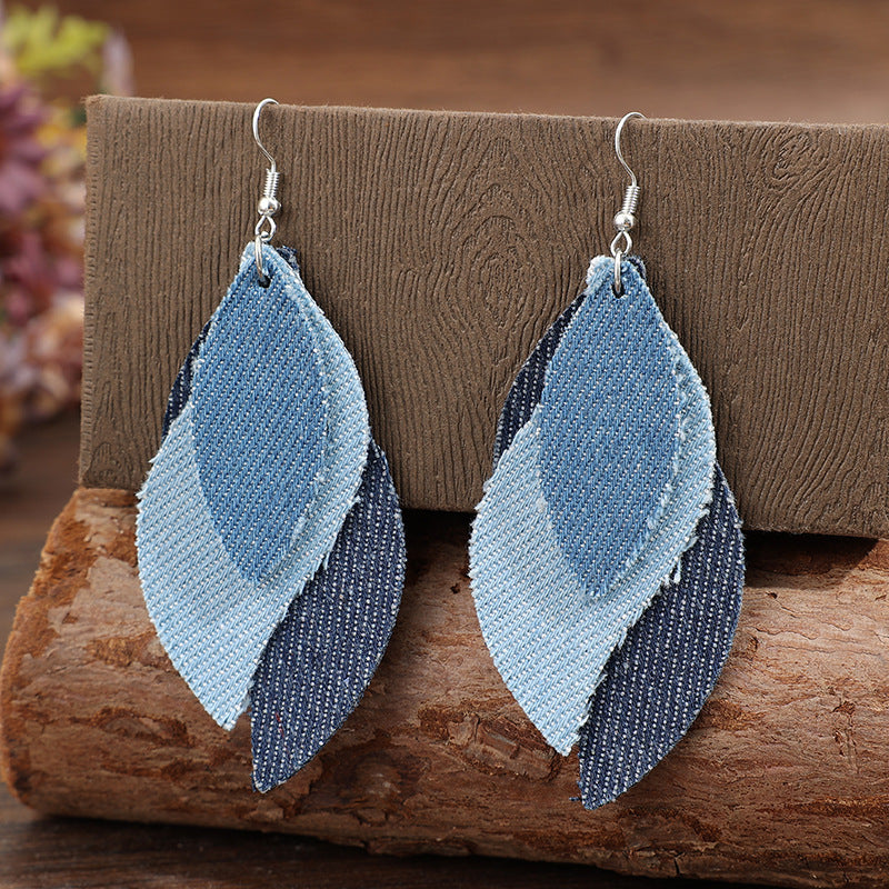 Western Vintage Cross Leather Earrings - product image 2