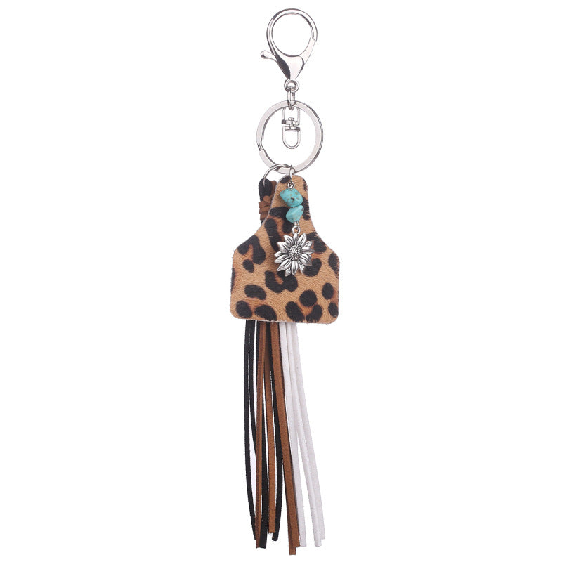 Western Turquoise Vintage Geometric Floral Keychain - product image 5