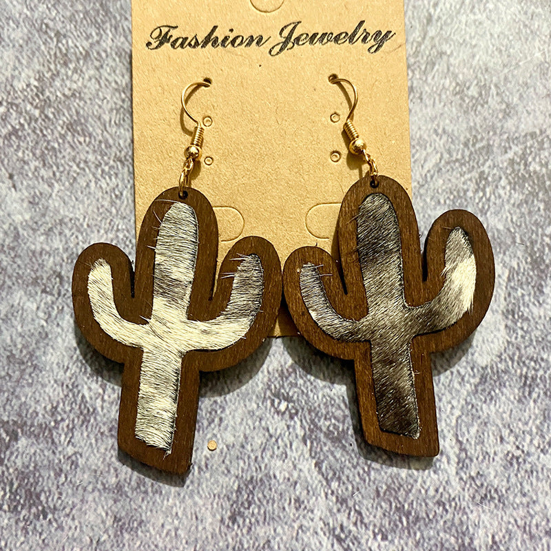 Western Vintage Horse Cactus Cross Earrings - product image 9