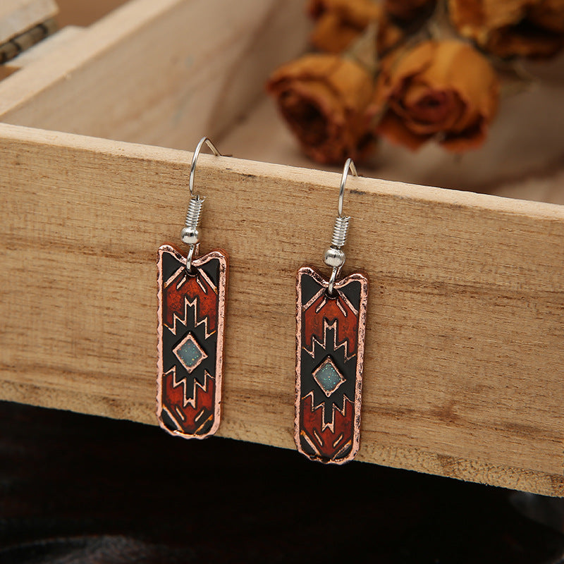 Western Boho Geometric Cross Earrings - product image 5