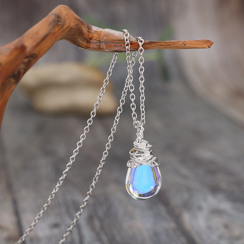 Boho Vintage Moon Cross Necklace