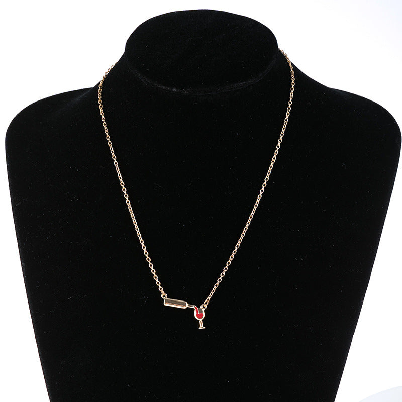 Heart Wine Glass Necklace for Women