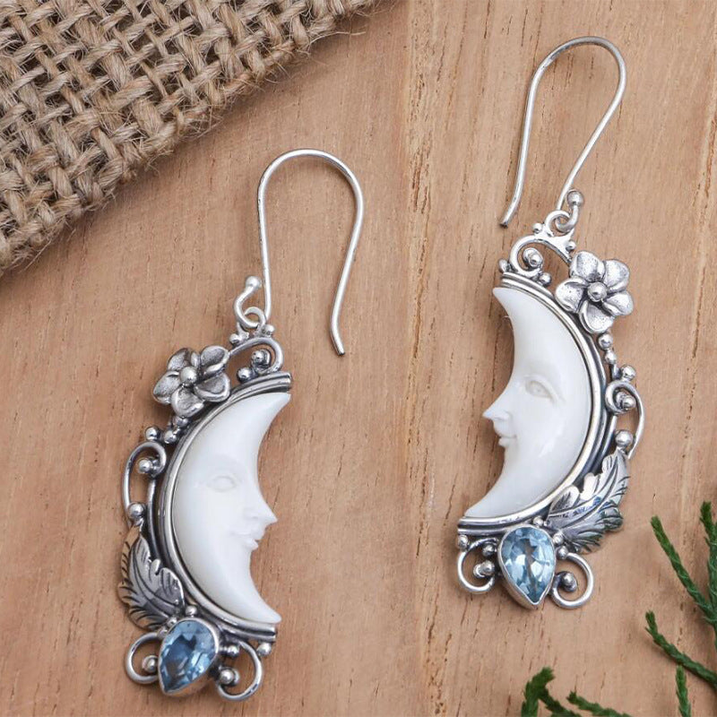 Vintage Floral Moon Cross Earrings - product image 7