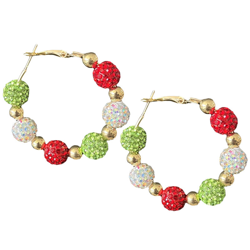 Supply Diamond Ball Earrings Christmas Gift Santa Claus Color Sparkling Party - product image 6