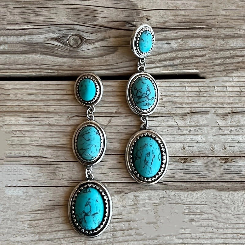 Turquoise Boho Vintage Earrings - product image 1