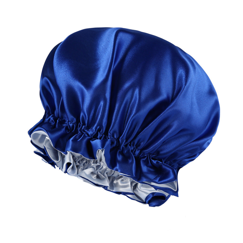 Style Solid Color Satin Hat with Satin Lining - Double-layered Head Cover - - product image 9