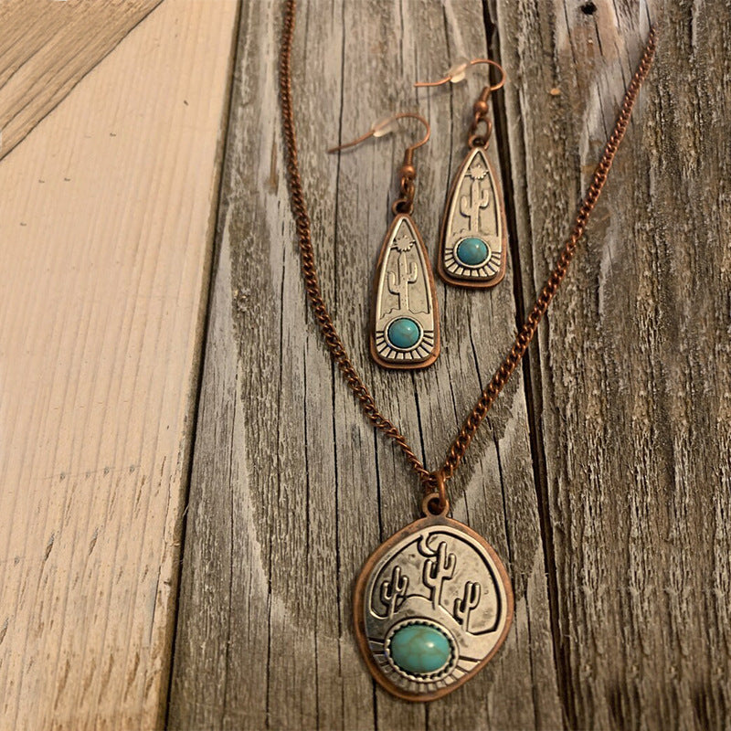 Turquoise Vintage Cactus Jewelry Set - product image 1