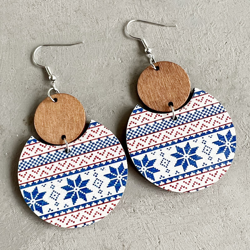 Boho Geometric Cross Wood Earrings - product image 7