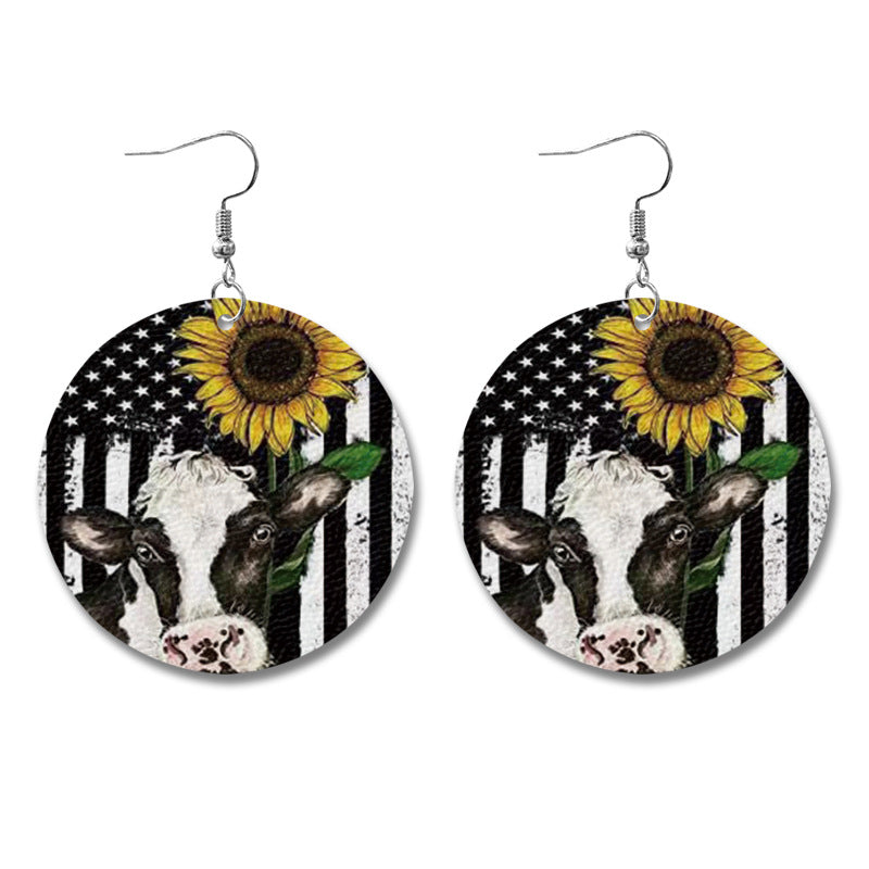 Western Vintage Cross Leather Earrings - product image 9