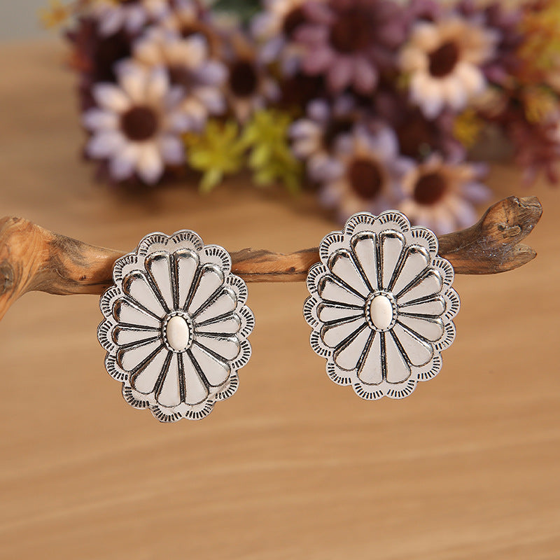 Turquoise Boho Vintage Statement Cross Earrings for Women - product image 4