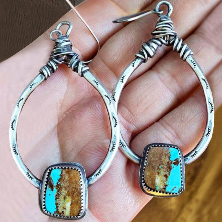 Turquoise Vintage Cross Earrings - product image 1