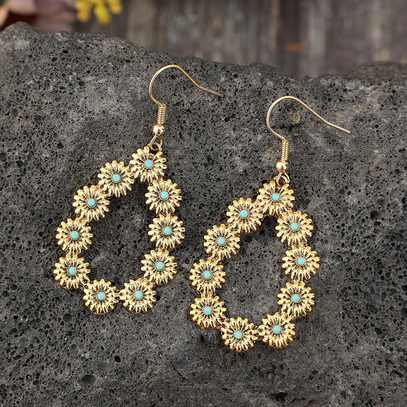 Turquoise Floral Cross Earrings for Women - product image 9
