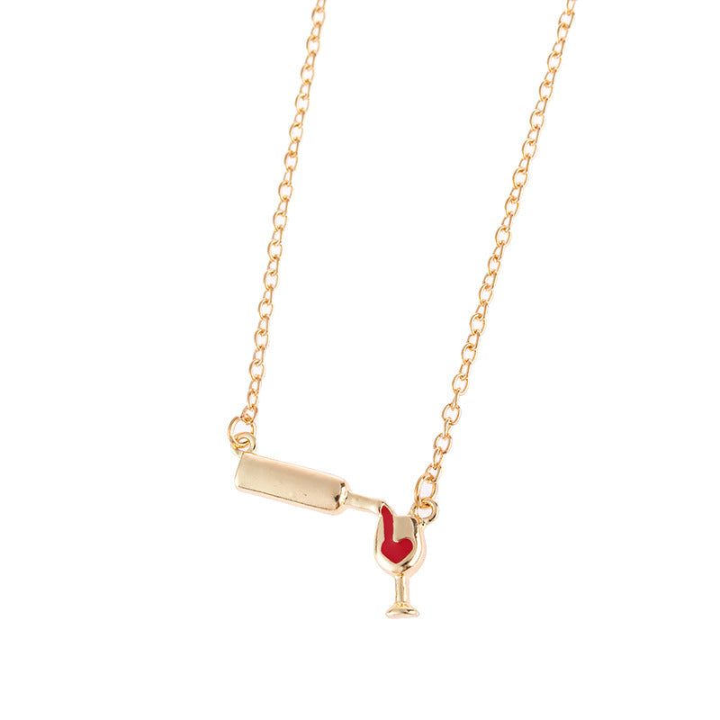 Heart Wine Glass Necklace for Women