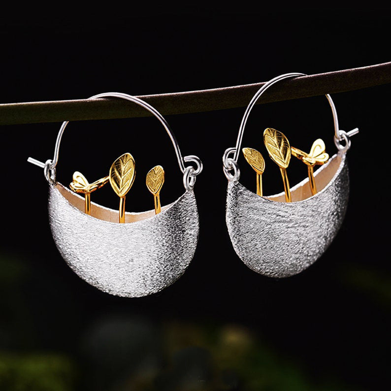 Floral Cross Butterfly Earrings - product image 1