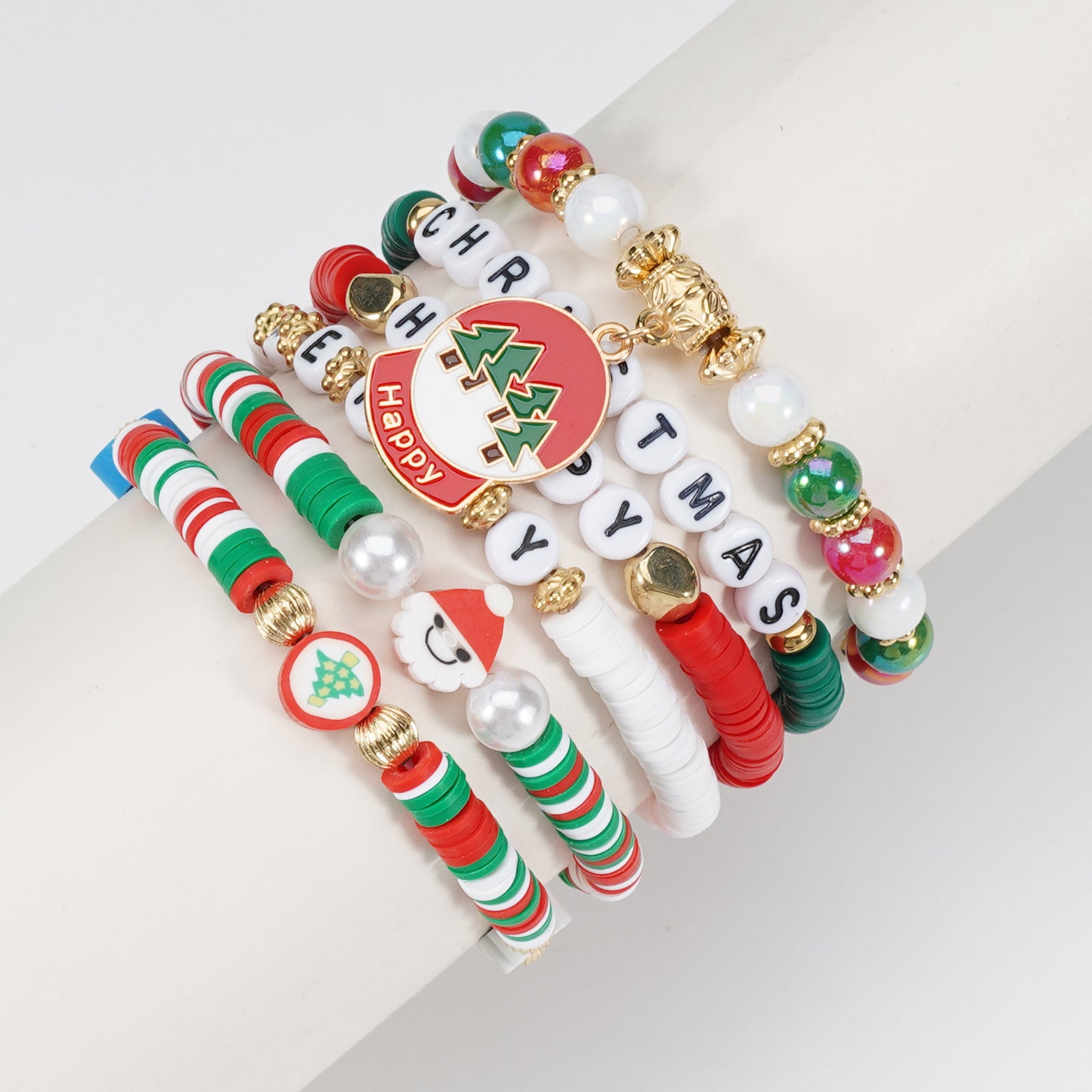 Christmas Bracelet Snowman Handmade Christmas Tree Santa Claus Reindeer