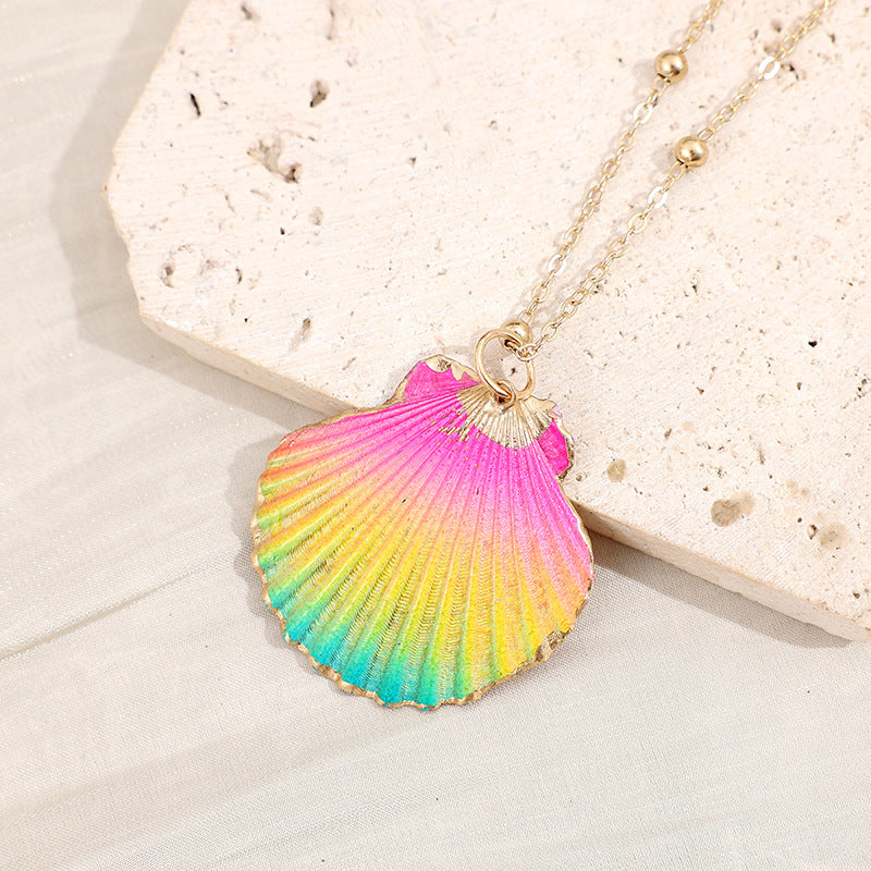 2019aliexpress : Ocean‑style Necklace with Gold‑trimmed Seashells and Conch - product image 22