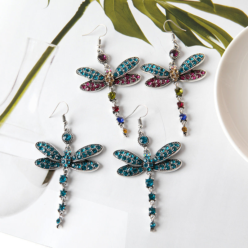 Insect Dragonfly Earrings Style Unique Animal Dragonfly Pendant Earrings